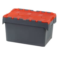 2 Stück Mehrwegbehälter / Distributionsbehälter 600 x 400 x 340 mm 60 Ltr. Volumen Grau / Rot
