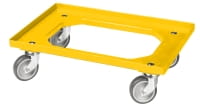 Transportroller für Kisten 600x400 mm 4 Lenkrollen gelb