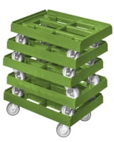 5 x Stück Transportroller Transportwagen für Kisten 600 x 400 mm mit 4 Lenkrollen Grün