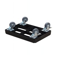 Transportroller - Typ B-F - für Kisten 600x400 mm mit 2 Bremsen Schwarz unten