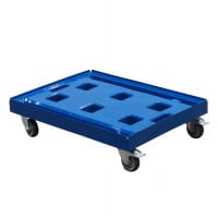 Transportroller in Blau Gigant Typ B-F - 2 Bremsen und Lenkrollen oben