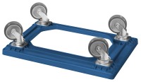 8 Stück E3-Kasten blau + 1 Transportroller Typ C blau