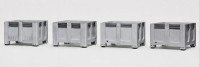 Gebrauchte Palettenbox 4 Füsse - 1200 x 1000 x 760 mm - Grau