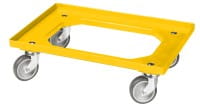 5 x Transportroller Transportwagen Euroroller für Kisten 60 x 40 cm 4 Lenkrollen Gelb von oben