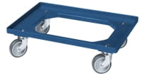 Transportroller für Kisten 600x400 mm 4 Lenkrollen blau