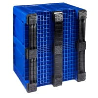 3 Stück Palettenboxen 1200x1000x790 mm Blau - 3 Kufen - 680L
