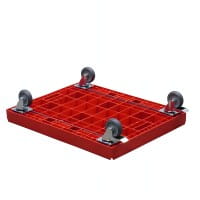 Transportroller Gigant Typ B-F - 2 Bremsen und Lenkrollen rot unten