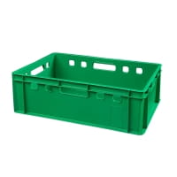 E2-Kisten grün mit Deckel in grau - 4 Stück