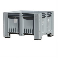 Gebrauchte Palettenbox 4 Füsse - 1200 x 1000 x 760 mm - Grau