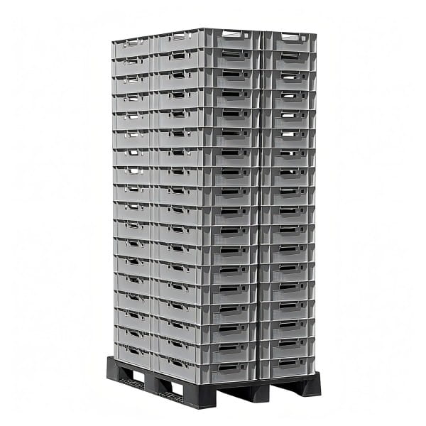 Palette E1- Kisten - 72 Stück - Grau